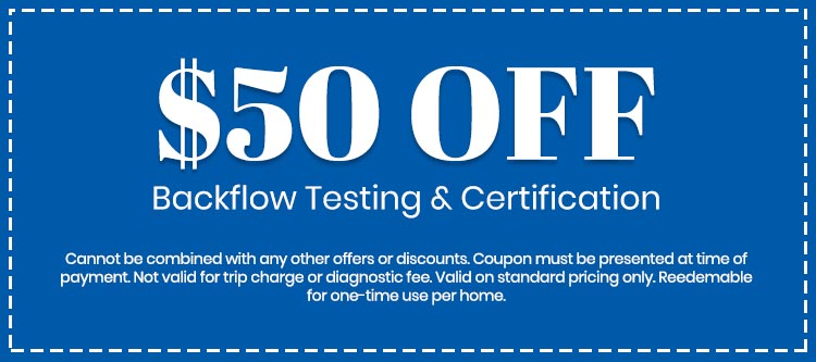 discount on Backflow Testing & Certification