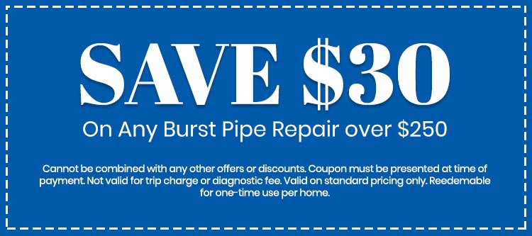 discount on On Any Burst Pipe Repair over $250